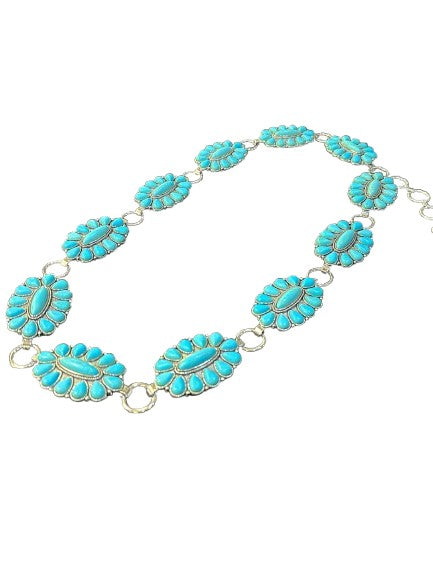 BLT WOMENS BELT STONE WITH CONCHOS - L/XL
