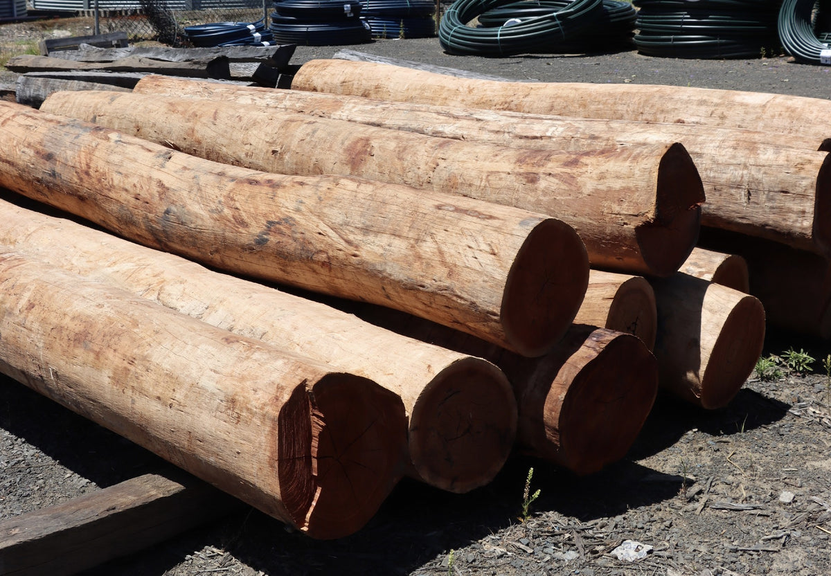 Ironbark Posts ITS IRONBARK TIMBER ROUND POSTS 250-300mm, 10-12inch – Sprenger's Rural ...
